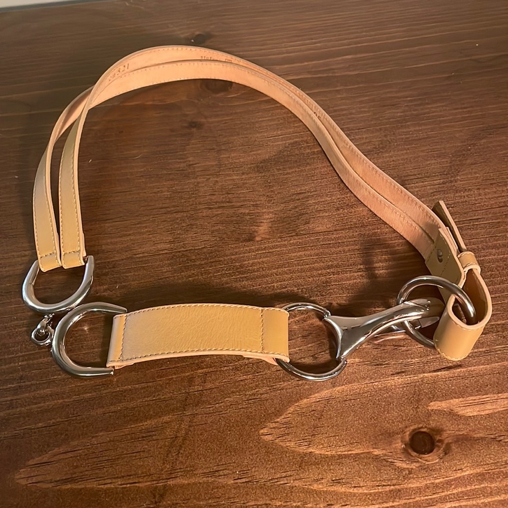Stefania Carrera light brown leather belt
